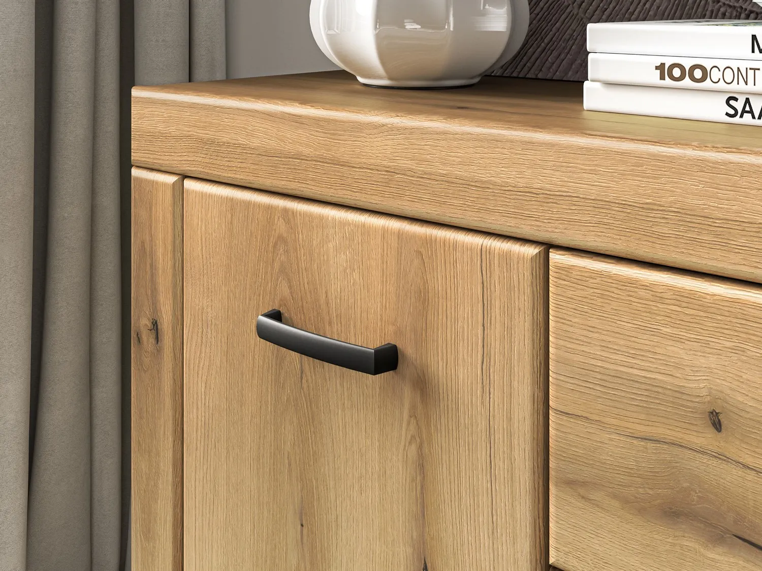 Komoda 2-drzwiowa z szufladami DORA 160x40x85 dąb evoke - 1DORA04-001