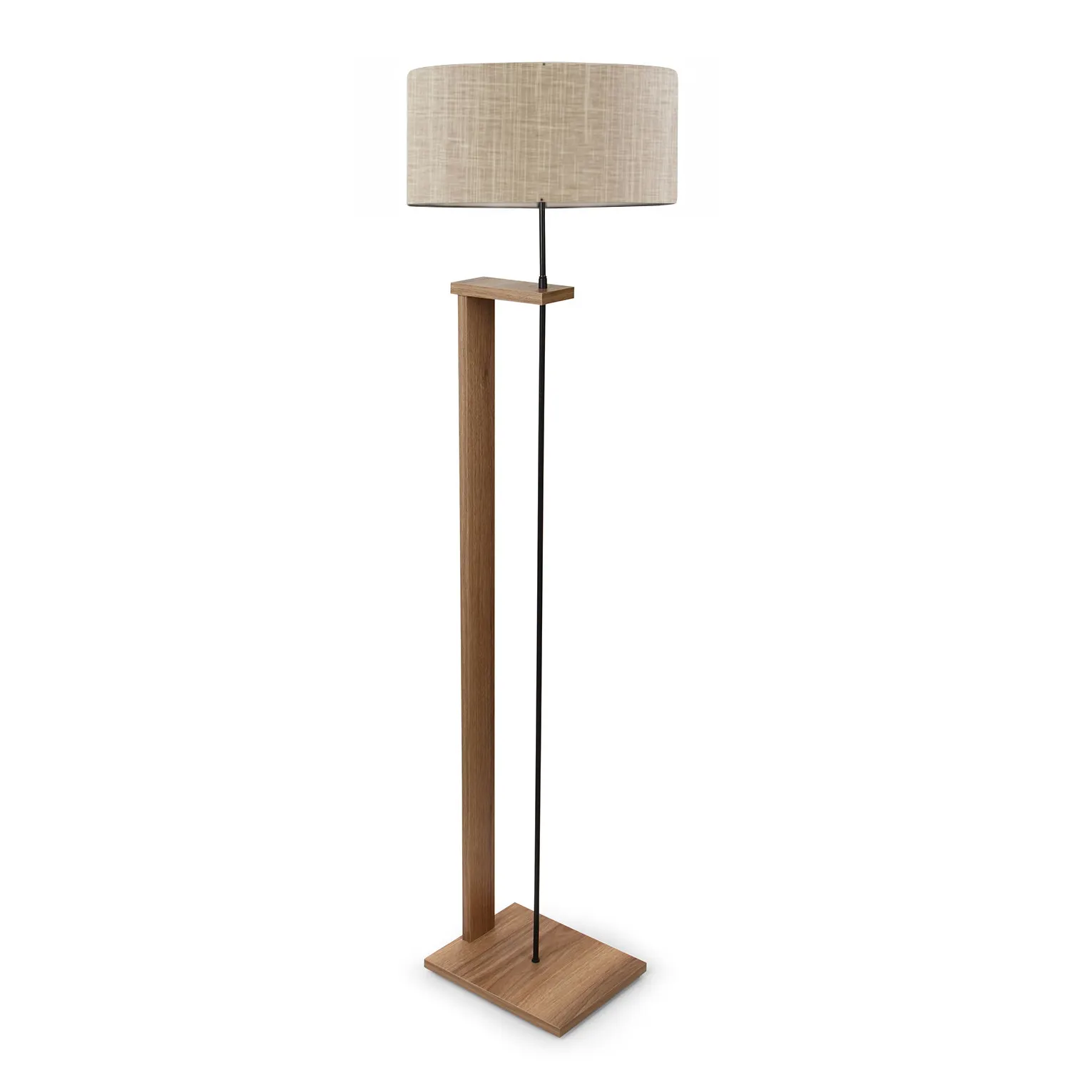 Lampa podłogowa AYD efekt drewna 150 cm klosz beżowy Lampa podłogowa AYD efekt drewna 150 cm klosz beżowy