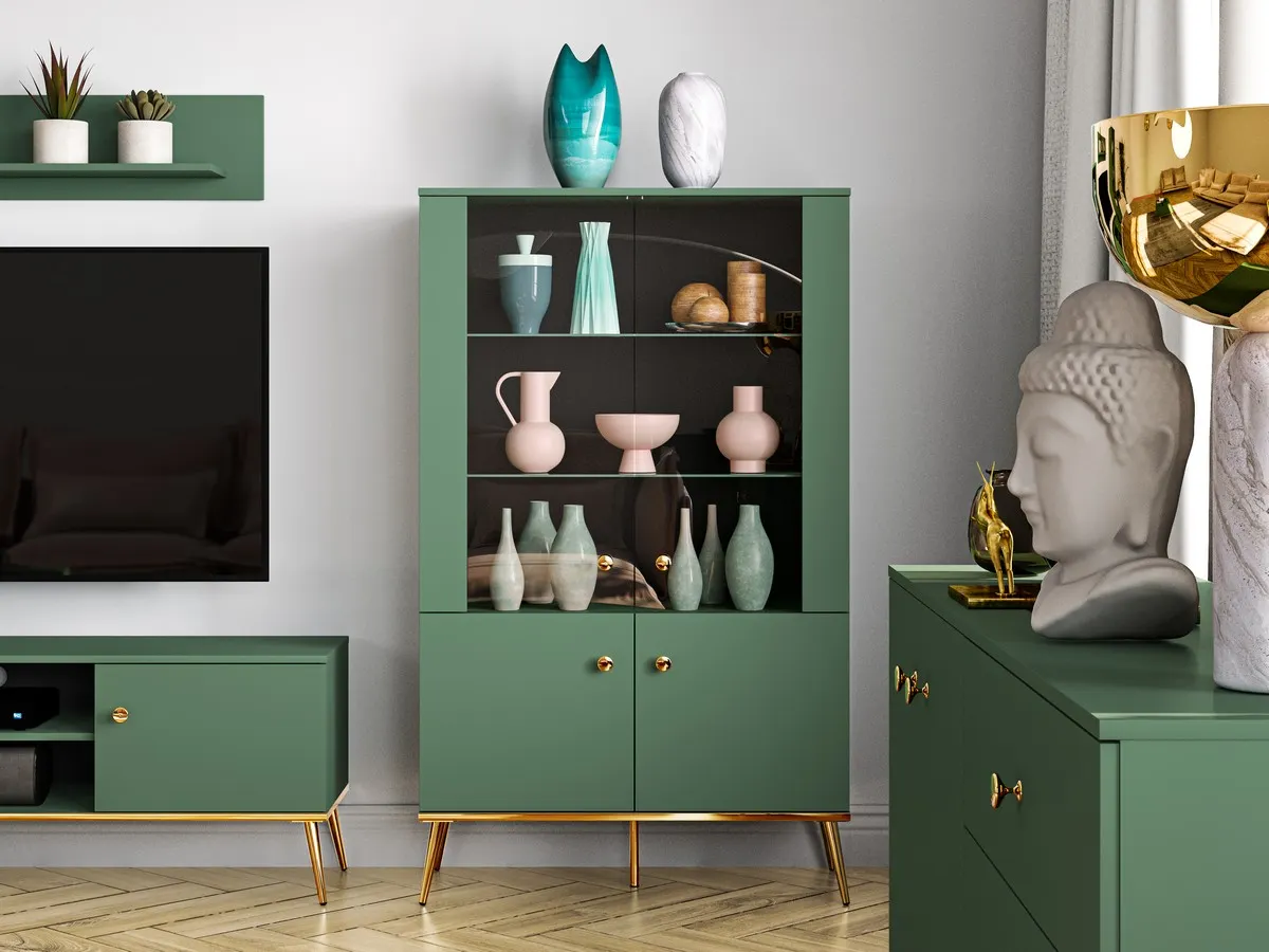 Witryna 2-drzwiowa FOREST 02 labrador, złoty - 1FORE02-001