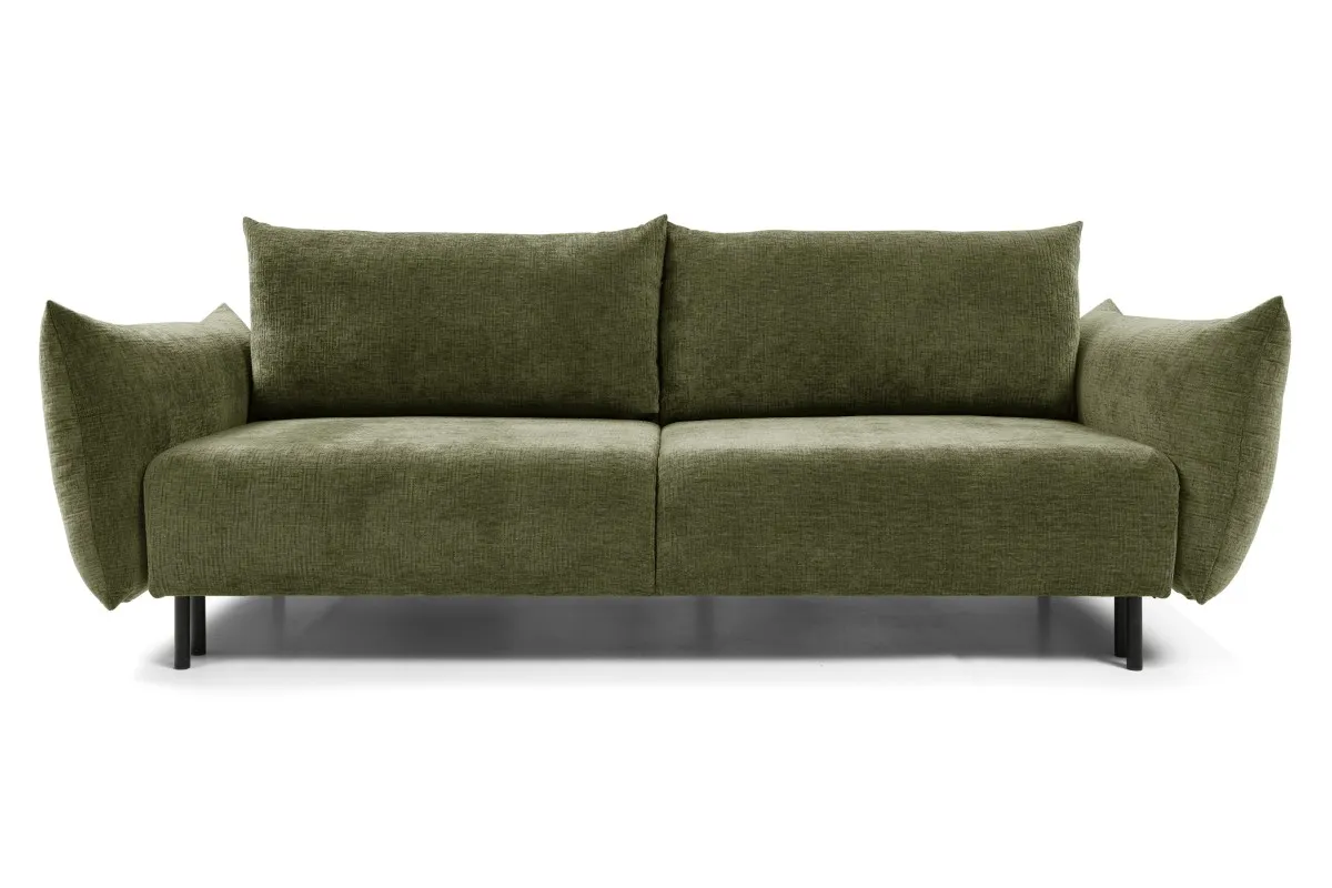 Sofa rozkładana z pojemnikiem ADEL 240 cm oliwkowa - ADEL_SOF_0TH38