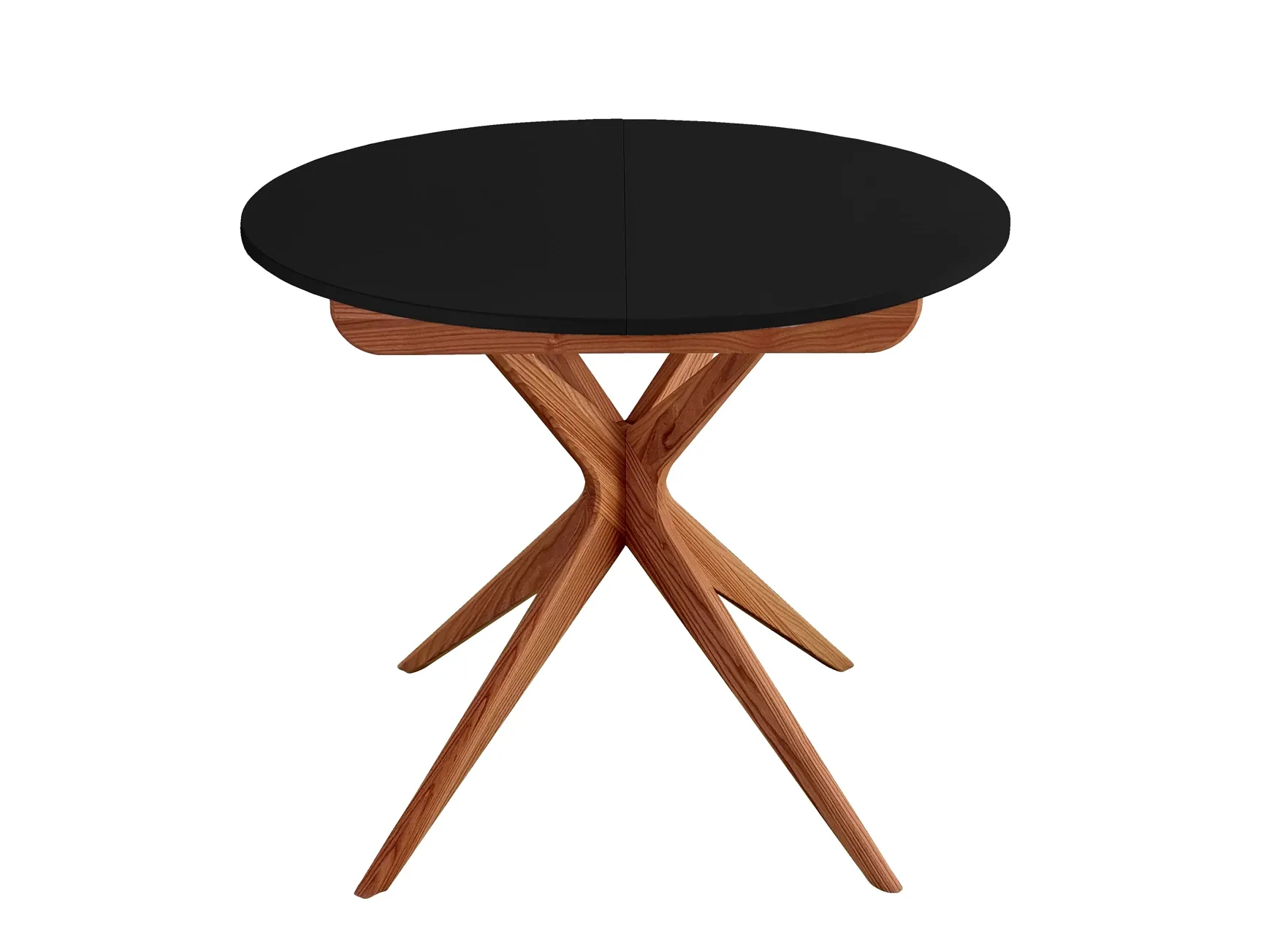 Rozsuwany okrągły stół JUBI 90cm dąb czarny - NRGBTJ_OAK_BLACK_E