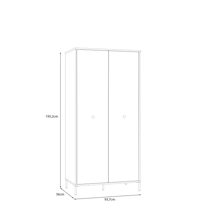 Szafa 2-drzwiowa SALVATRICE z półkami i drążkiem beżowa - SVTS821-U60
