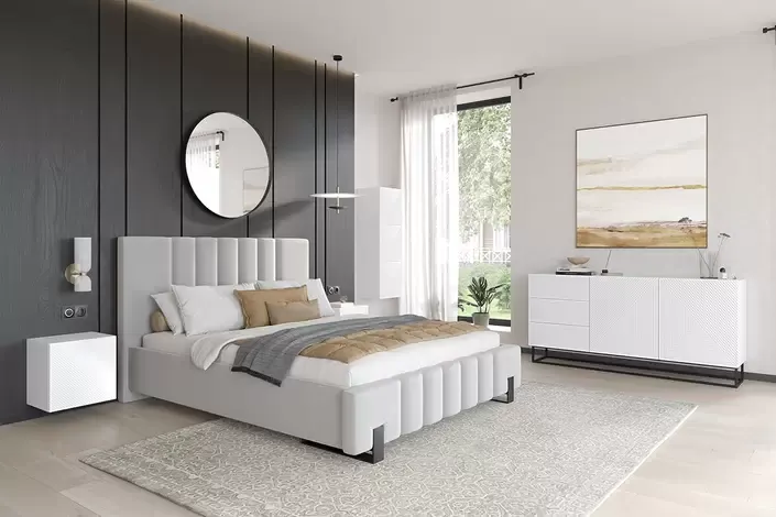 Szafka wisząca ASHA 40 1D - biały mat - ryflowany front - B_57643