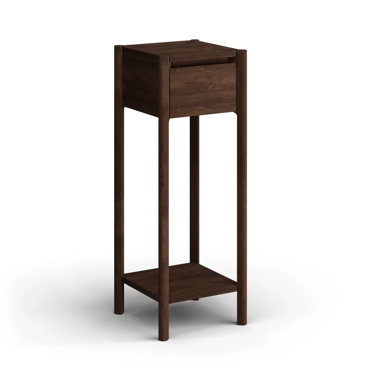 Stolik z szufladą wysoki dębowy CAMPI tabacco Stolik z szufladą wysoki dębowy CAMPI tabacco