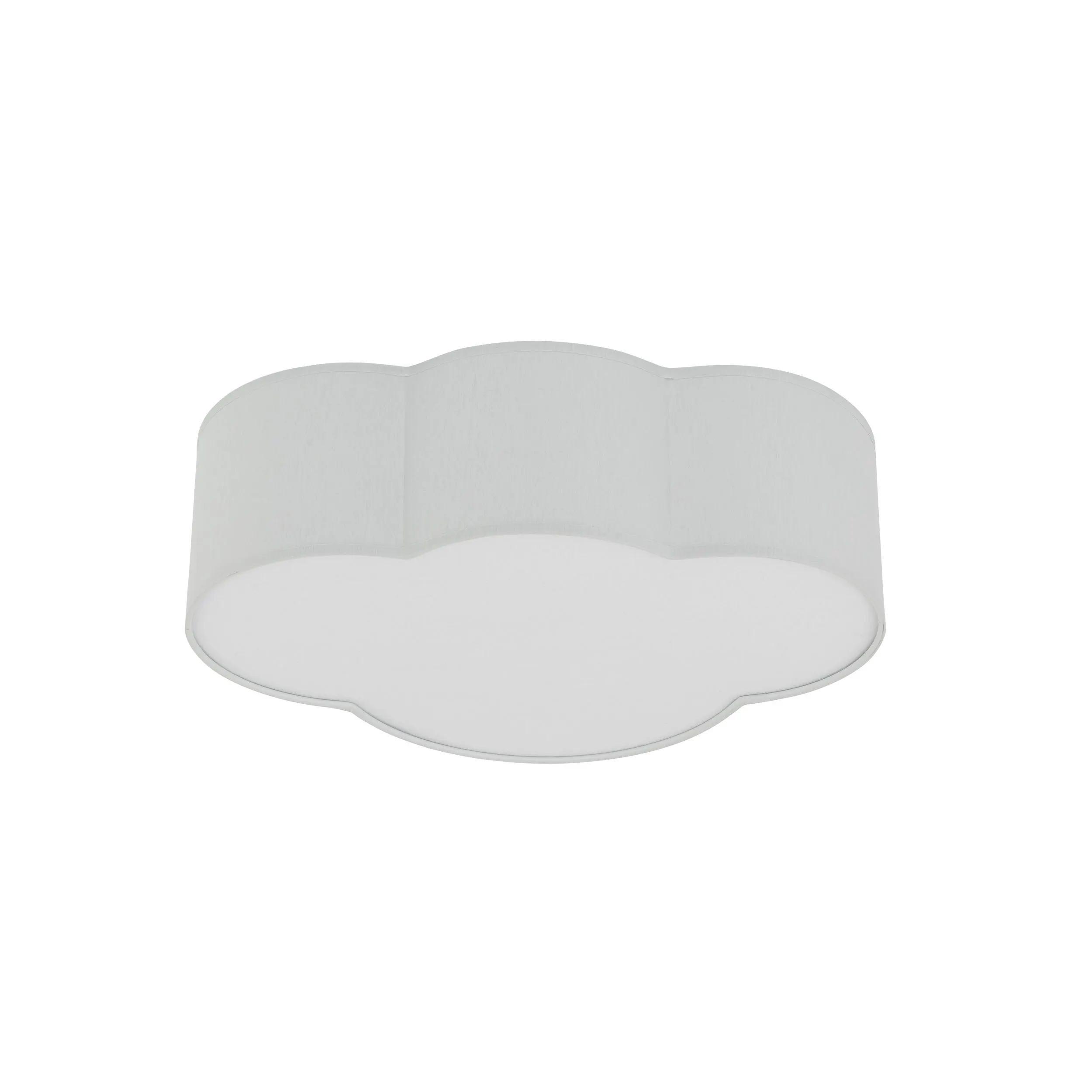 Plafon / Kinkiet CLOUD MINI szary z tkaniny z białym kloszem w kształcie chmury 41x31x13cm