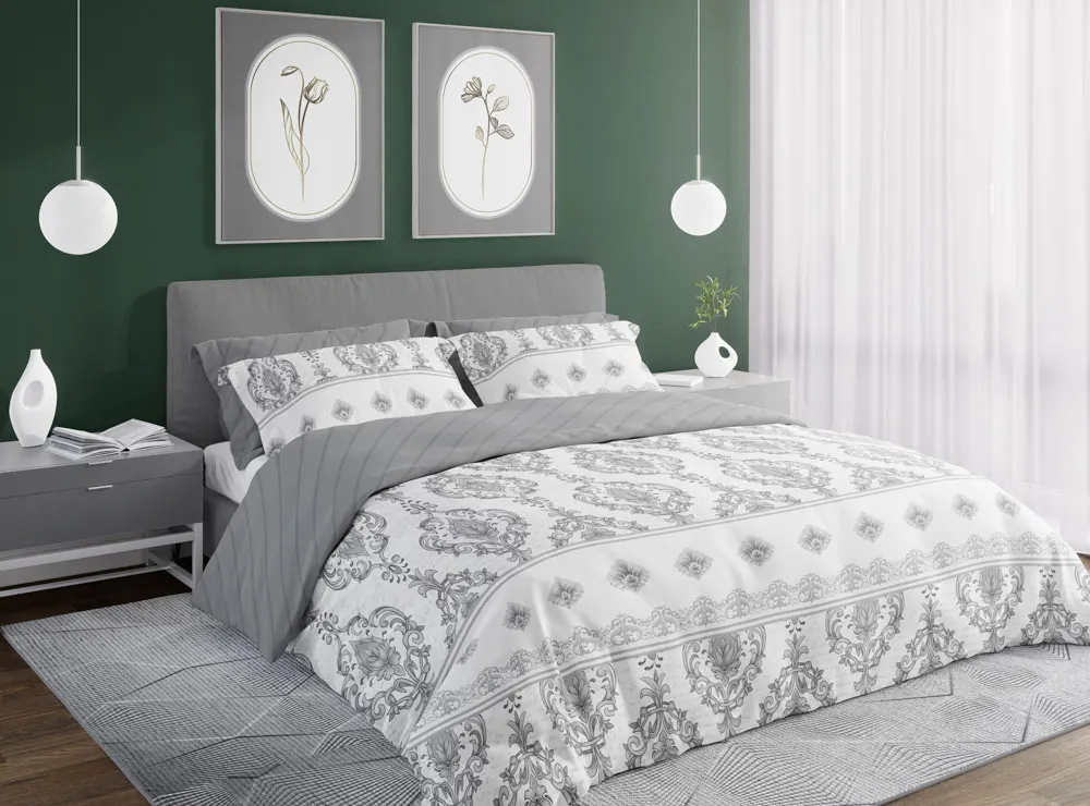 Pościel komplet PURE SATEEN 014 satyna bawełniana 160X200+2x70X80 szary - FARO_27918