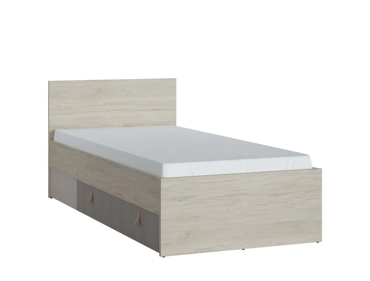 Łóżko z szufladą 90x200 DENIM DEIZ01  Orzech Rockford Jasny, Cashmere, Caroline
