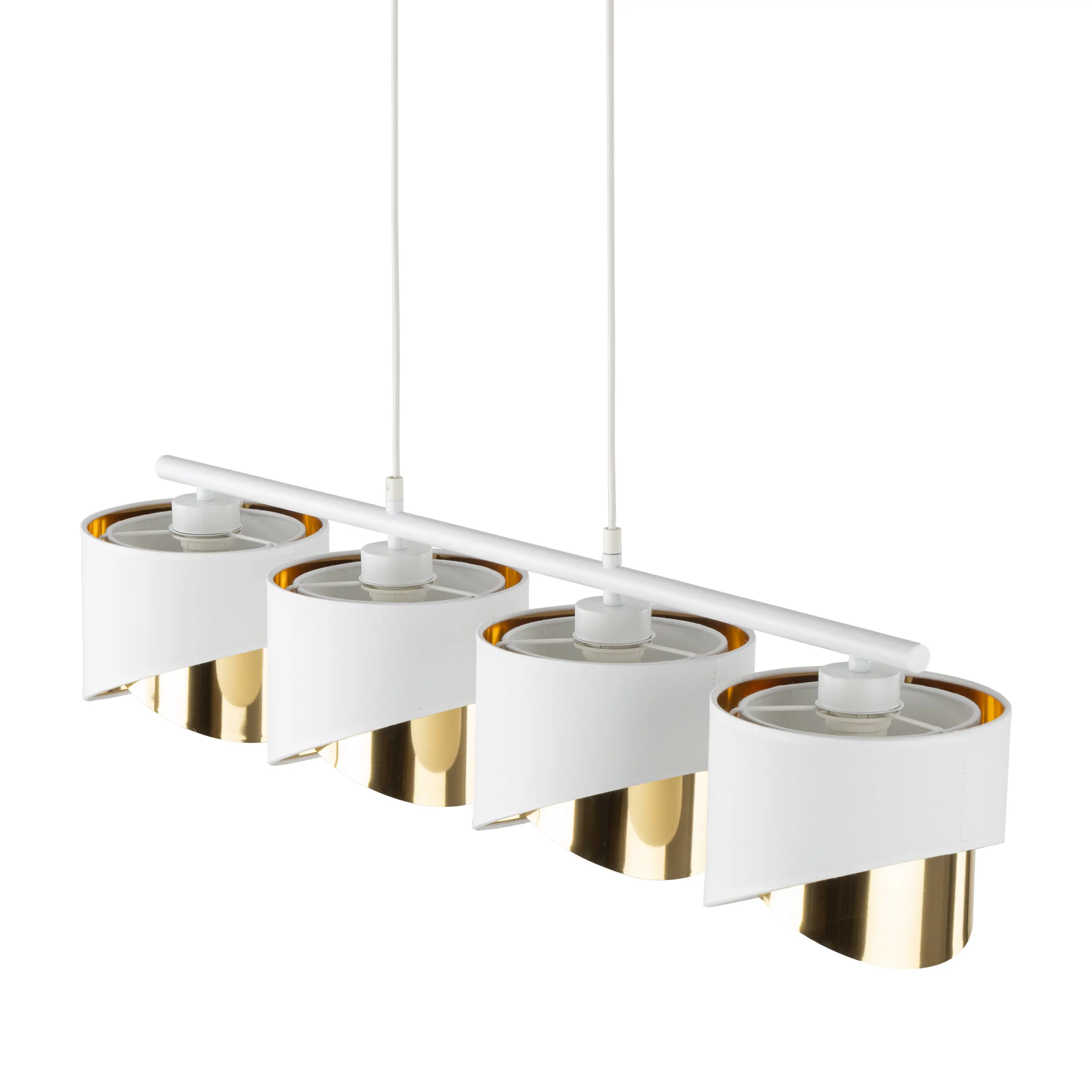 Lampa wisząca GRANT biała złota na metalowej listwie 95x94x25cm - TK_4822