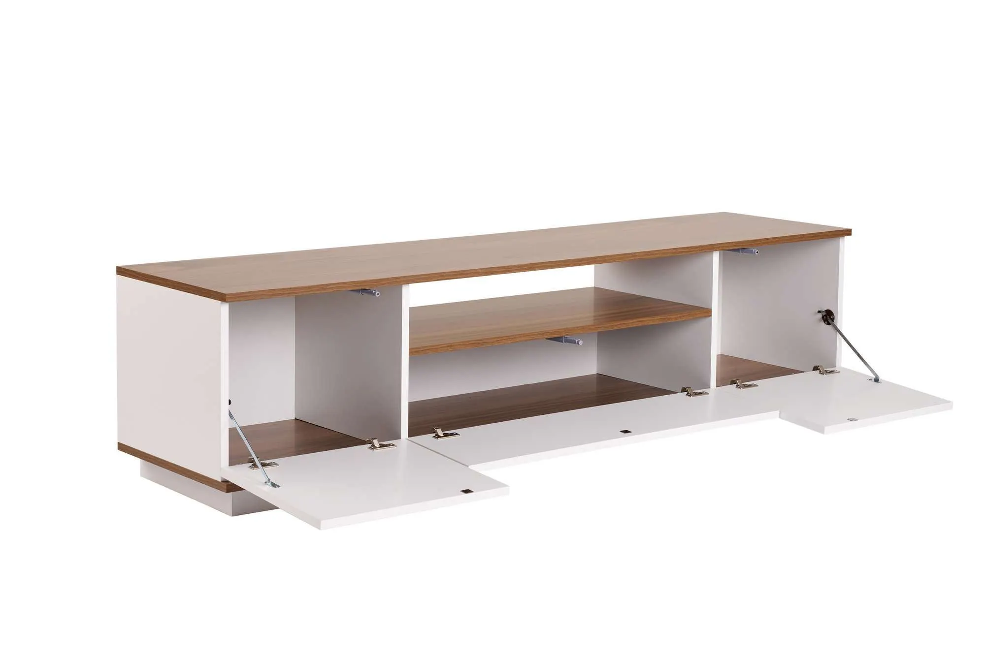 Szafka RTV 3-drzwiowa VERAMONT 180 cm biały orzech - ASI_353NRD1202