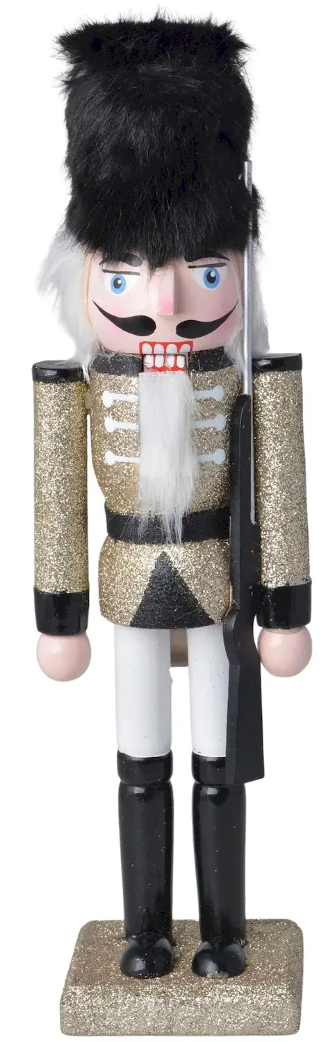 Dziadek do orzechów drewniany mały 2177 złoto-czarny Dziadek do orzechów drewniany mały 2177 złoto-czarny