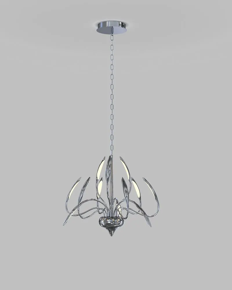 lampa wisząca, chrom, metal, żyrandol, kaskadowa