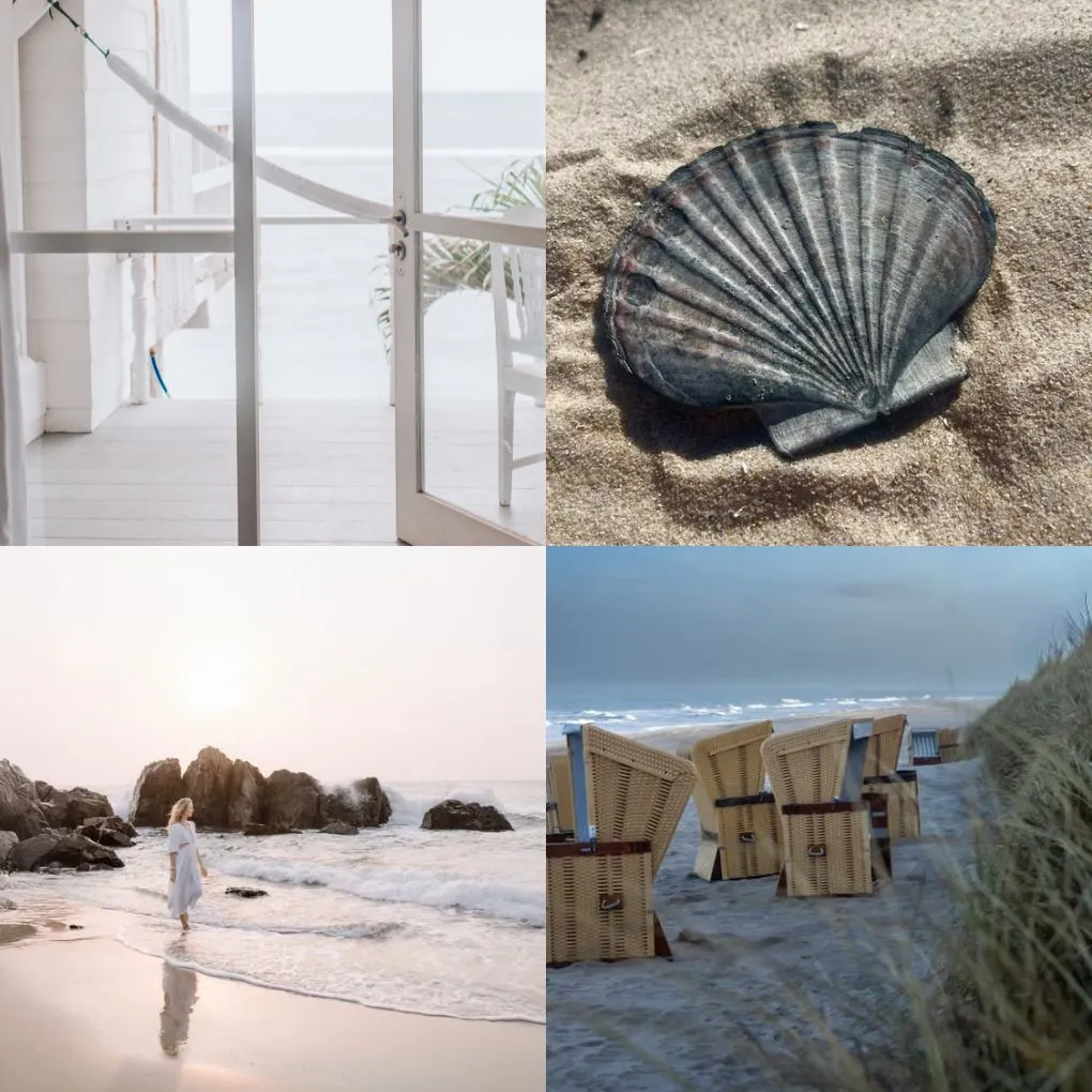 pl, image, coast, beach, shell, sand, sunset, chair, sea, woman, door
