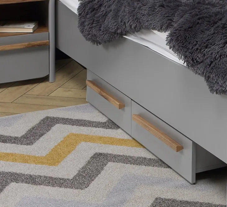 Szuflada do łóżka młodzieżowego SURFINIO - szary, dąb catania - SFNL021-M377