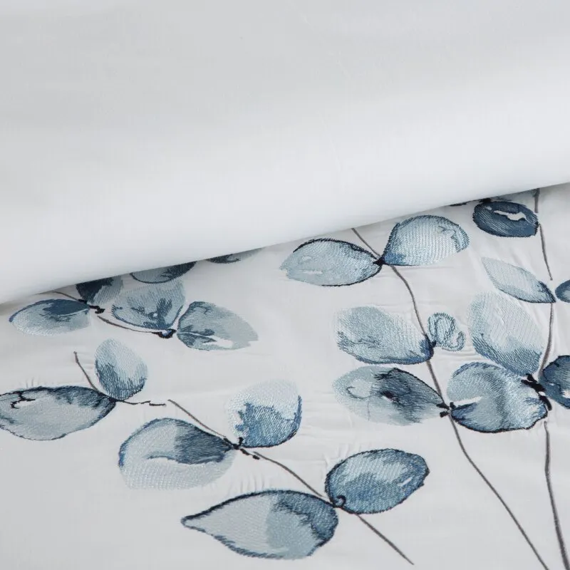 KOMPLET POŚCIELI SATYNOWEJ HAFT 160 X 200 CM BIAŁY - EU_449109