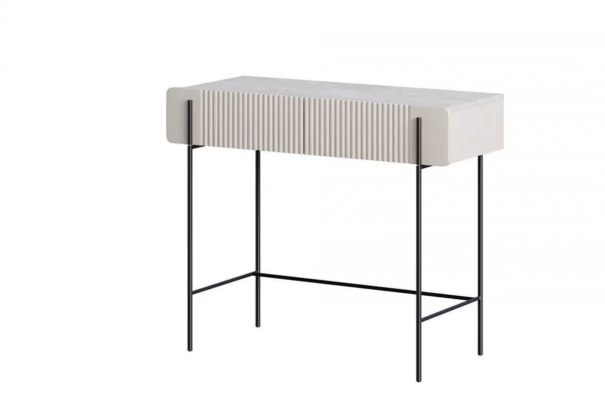 MALMI Toaletka 100 2SZ - cashmere / crema bianca  / czarne nogi