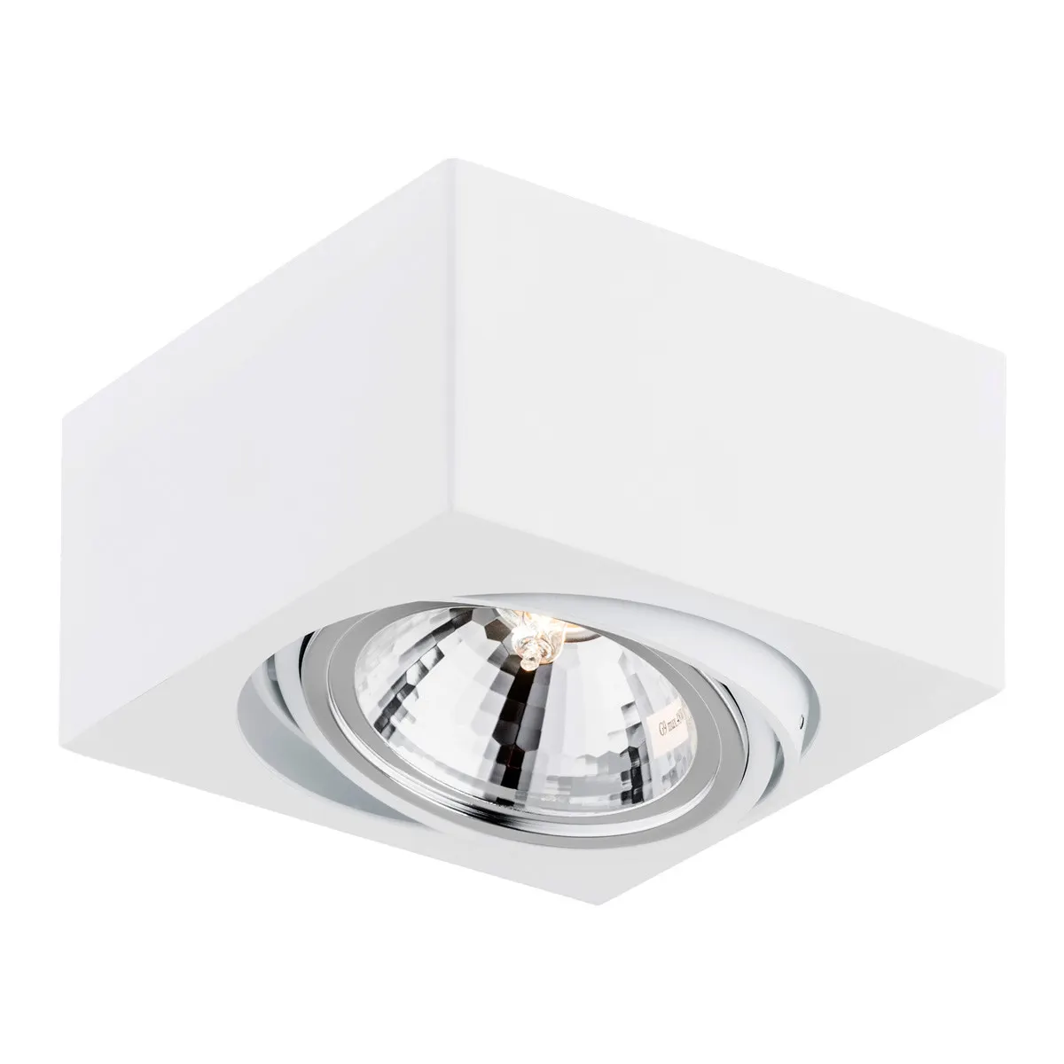 Plafon RODOS metalowy biały kwadratowy 15cm