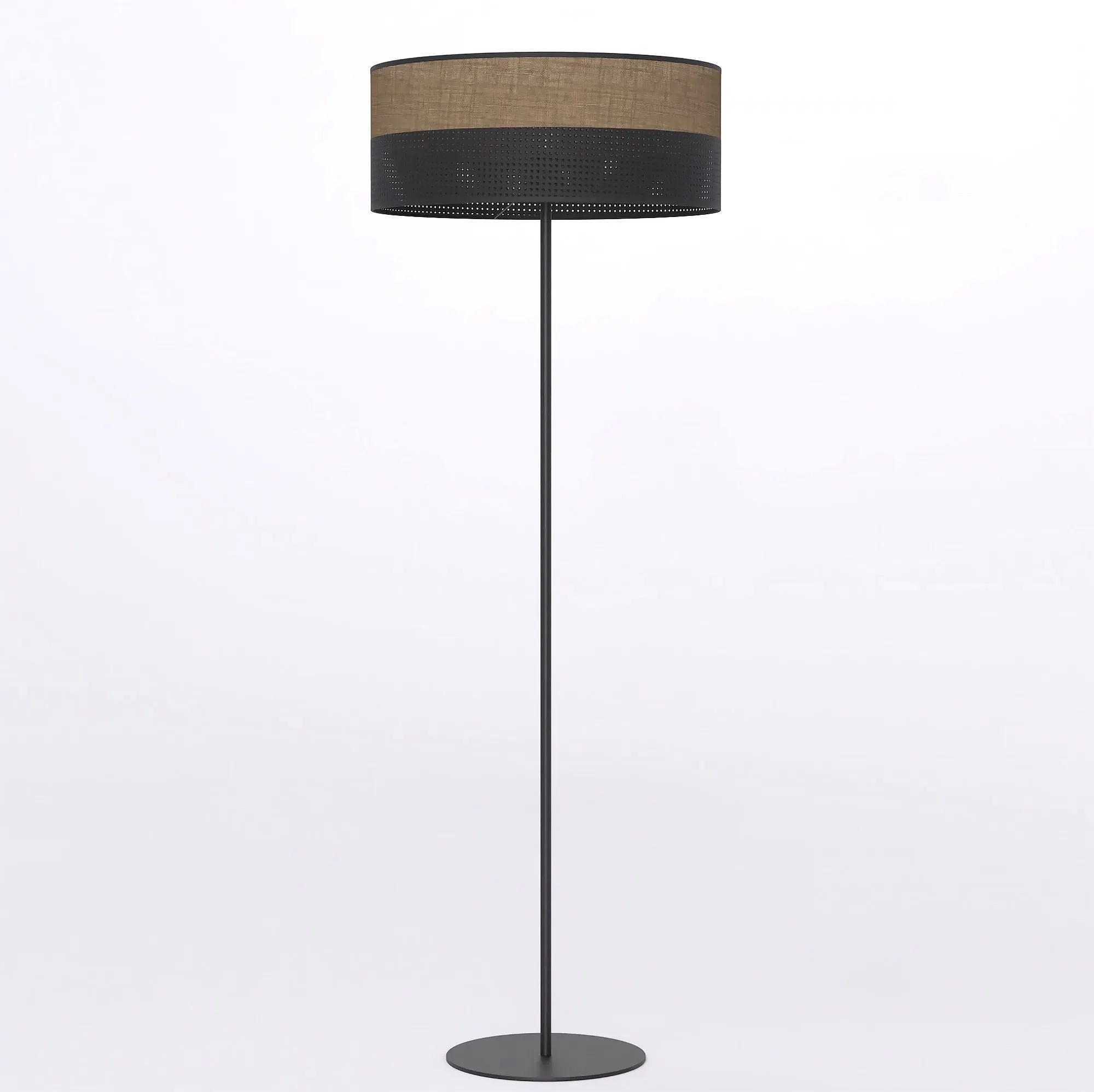 Lampa podłogowa KARBON LP1 BL BROWN z abażurem brązowa czarna