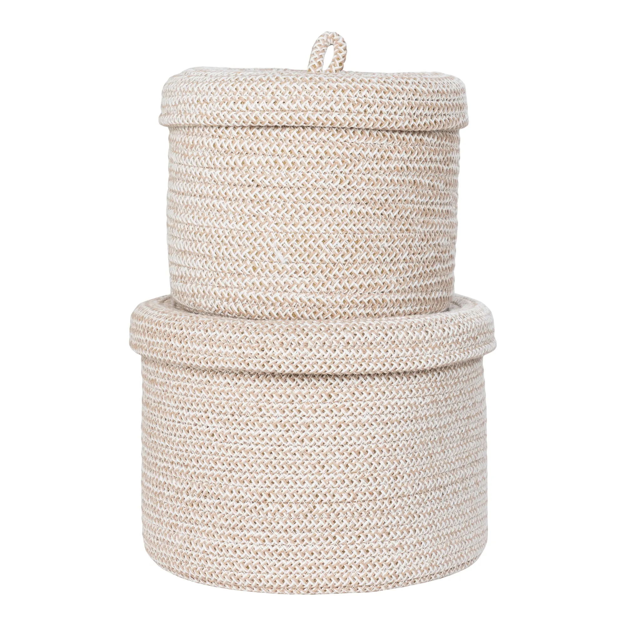 Kosze bawełniane SABAL zestaw 2 sztuk beżowe - 4401546