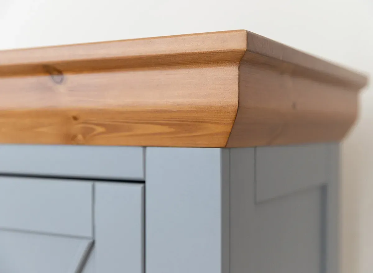 Komoda drewaniana 2-drzwiowa z 2 szufladami MARONE ELITE popielaty - PLMEL06/S