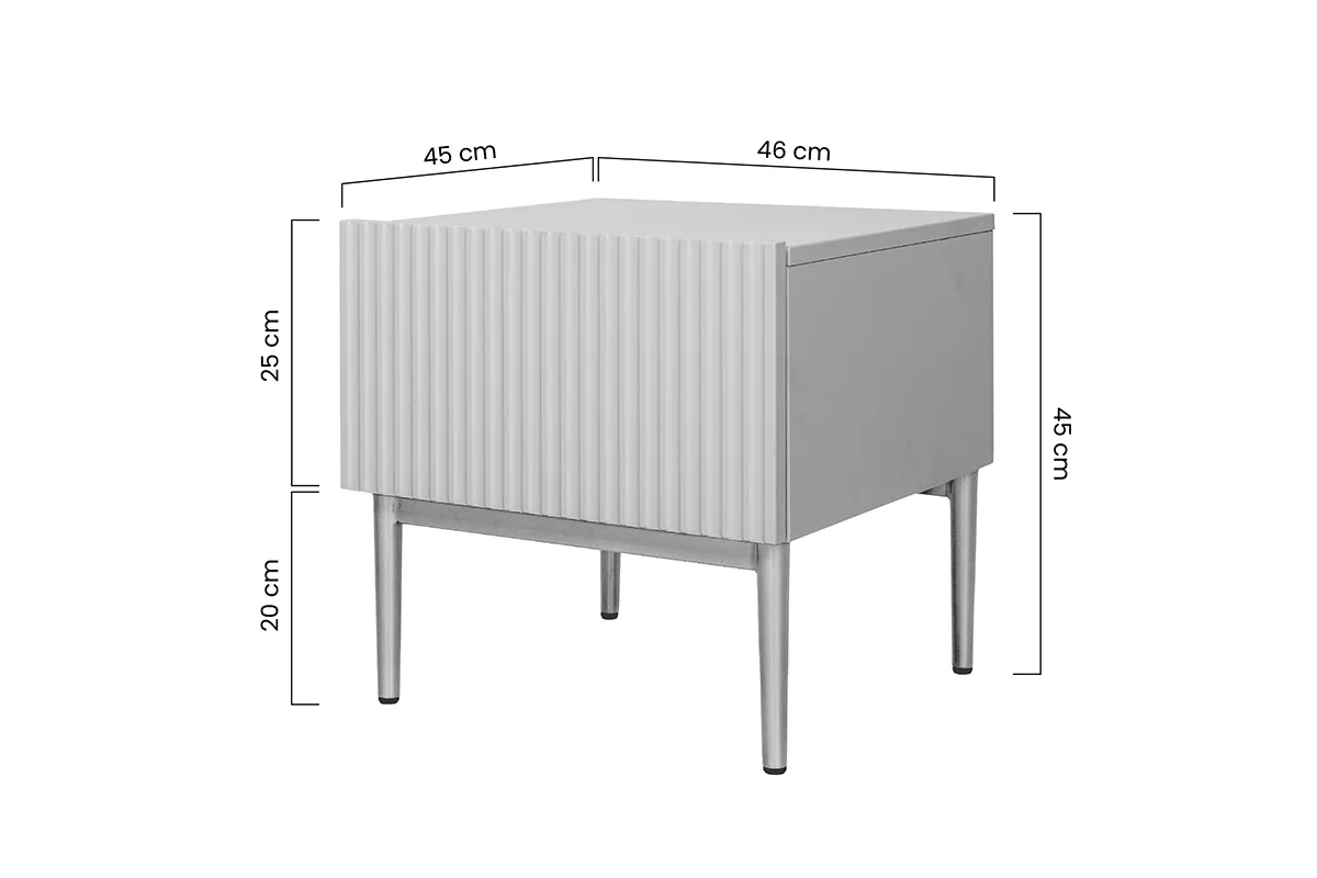Szafka nocna z szufladą ( zestaw 2 szt. ) NICOLE 46 1SZ - czarny mat, czarny stelaż - B_52955