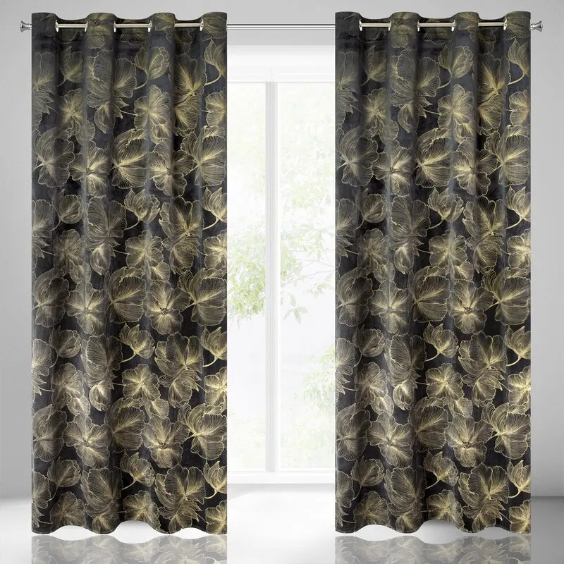 ZASŁONA GOTOWA STELLA 140X250 CM CZARNY