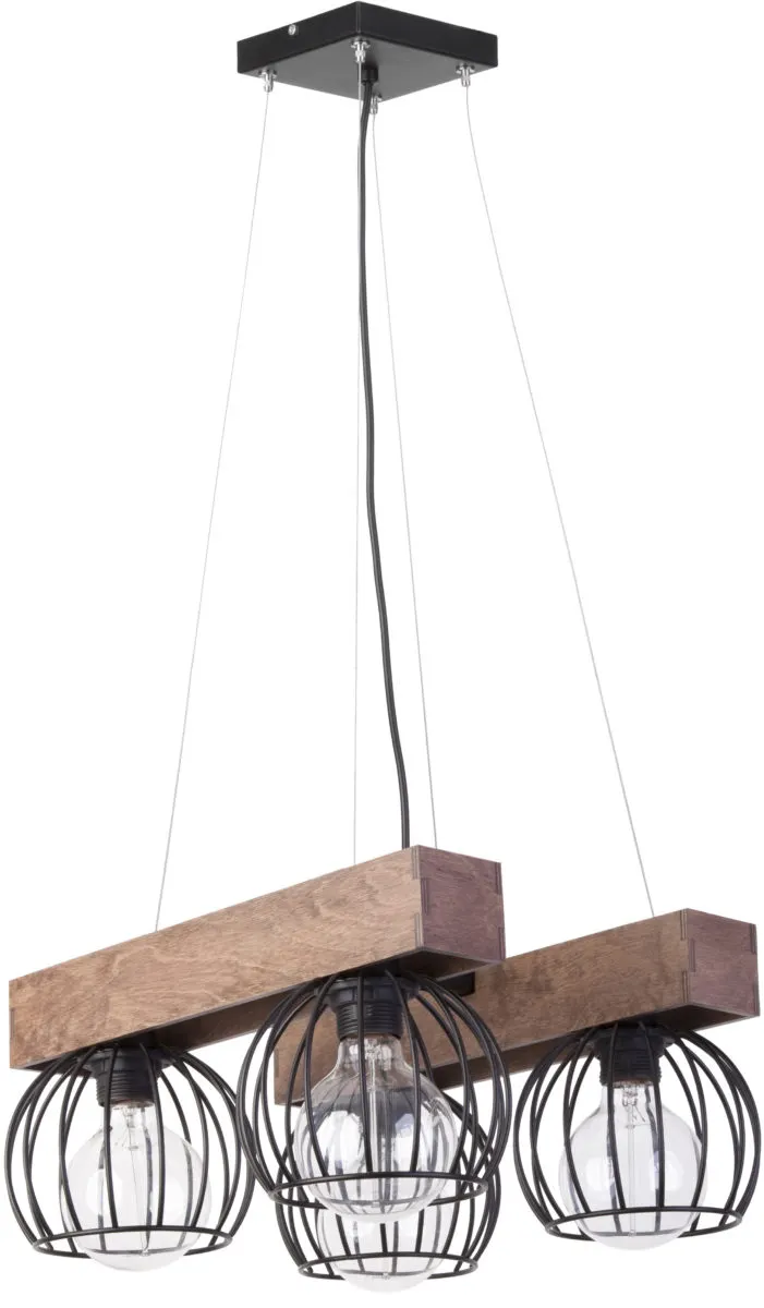 Lampa wisząca MILAN 4 czarno-brązowa