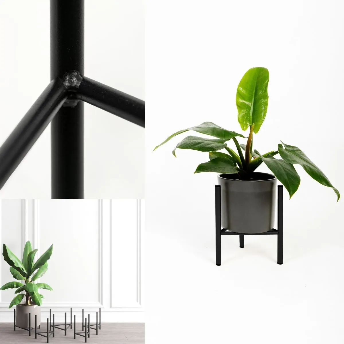 Kwietnik-stojak na donice metalowy DIJON S czarny - LD_TZ000003