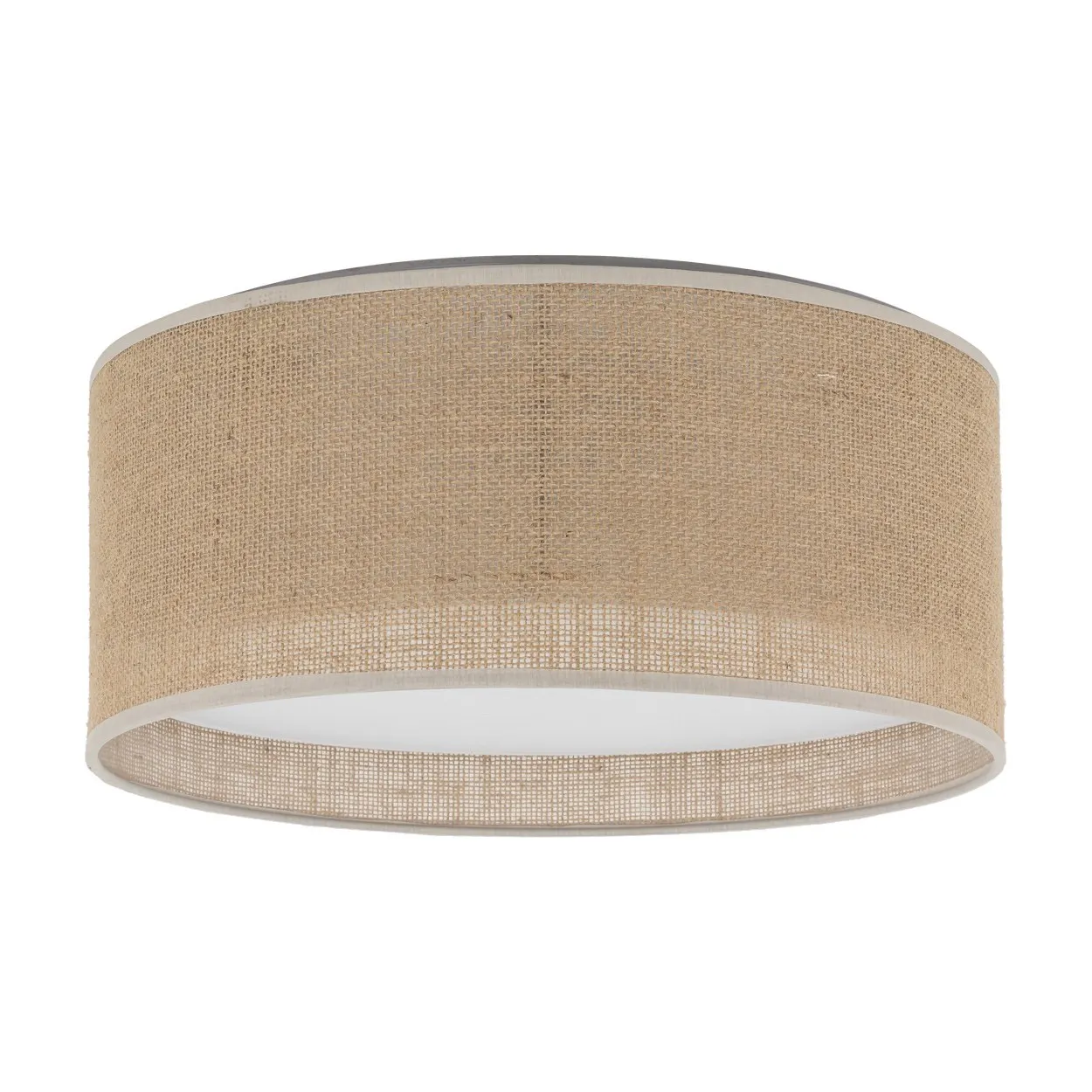 Lampa sufitowa JUTA brązowa okrągła z białym kloszem 38x13cm