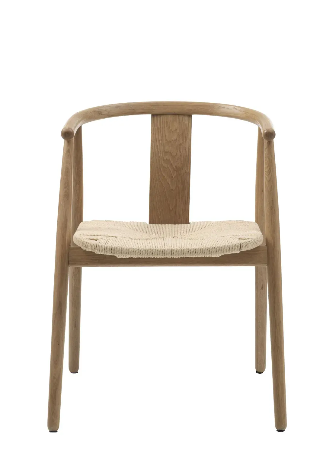 Krzesło drewniane okrągłe RELATE z podłokietnikami naturalny - UN_49560000