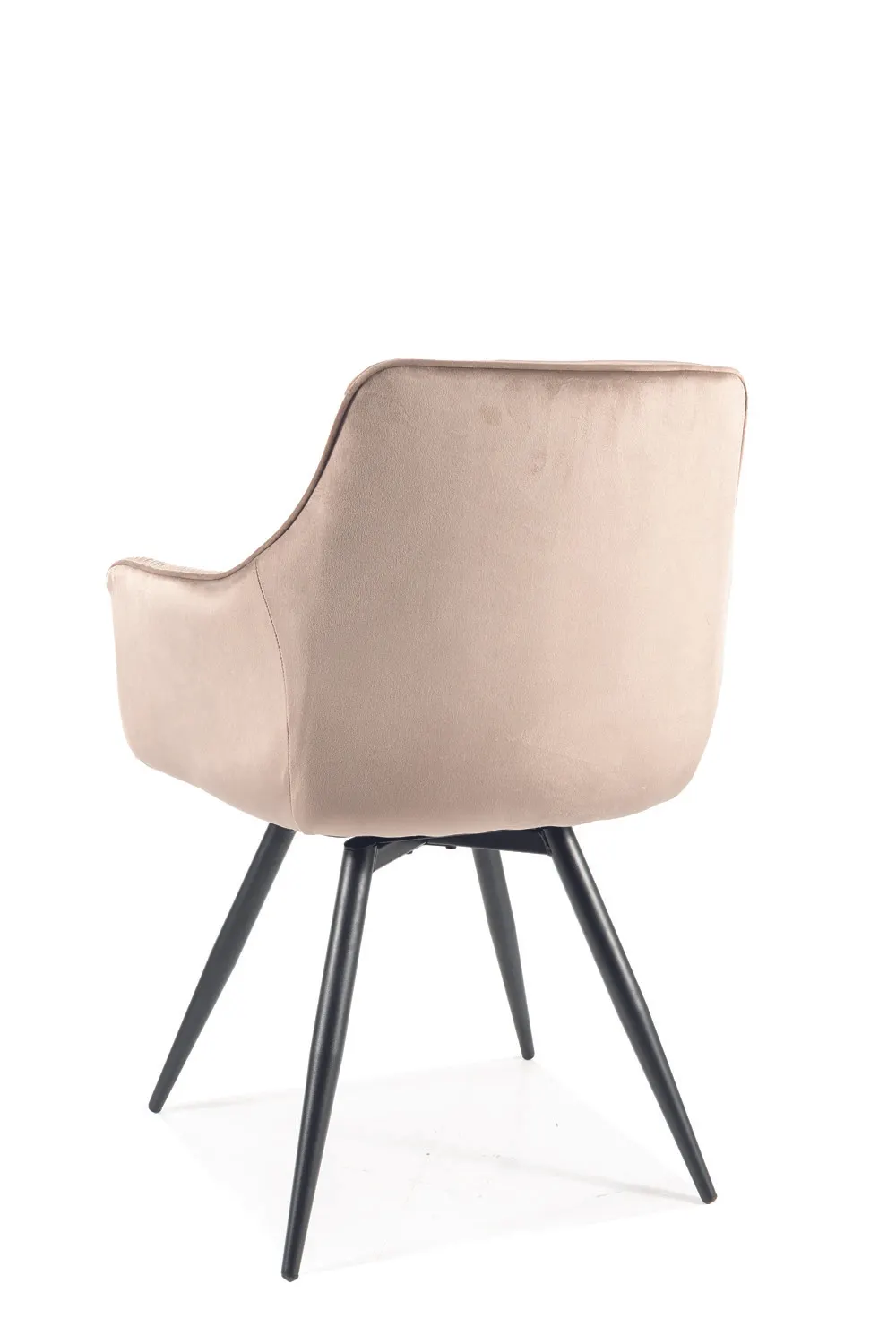 Krzesło obrotowe z podłokietnikami MANGO VELVET Bluvel 40 ciemny beż stelaż czarny - MANGOVCCBE