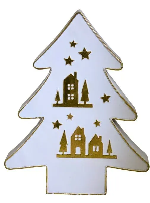 CHOINKA metalowa MAŁA 7752 biało-złota CHOINKA metalowa MAŁA 7752 biało-złota