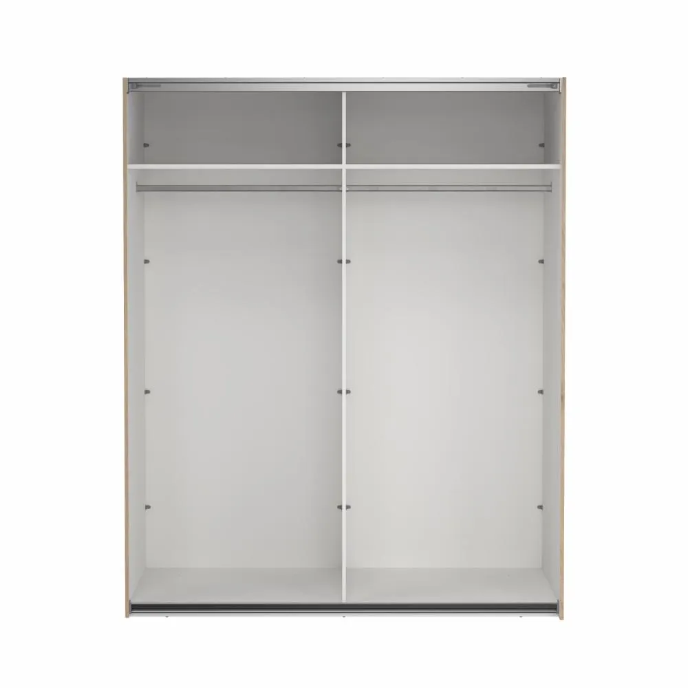 Szafa przesuwna 2-drzwiowa z lustrami BERGAMO 180 x 220 cm Jackson Hickory - TV_65200/15HLMI