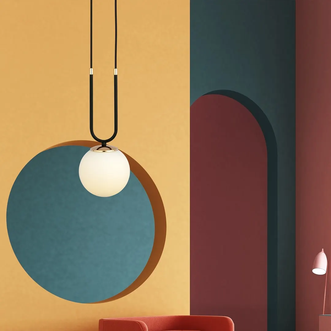 Lampa wisząca GLAM 1 czarny biały — zdjęcie 4