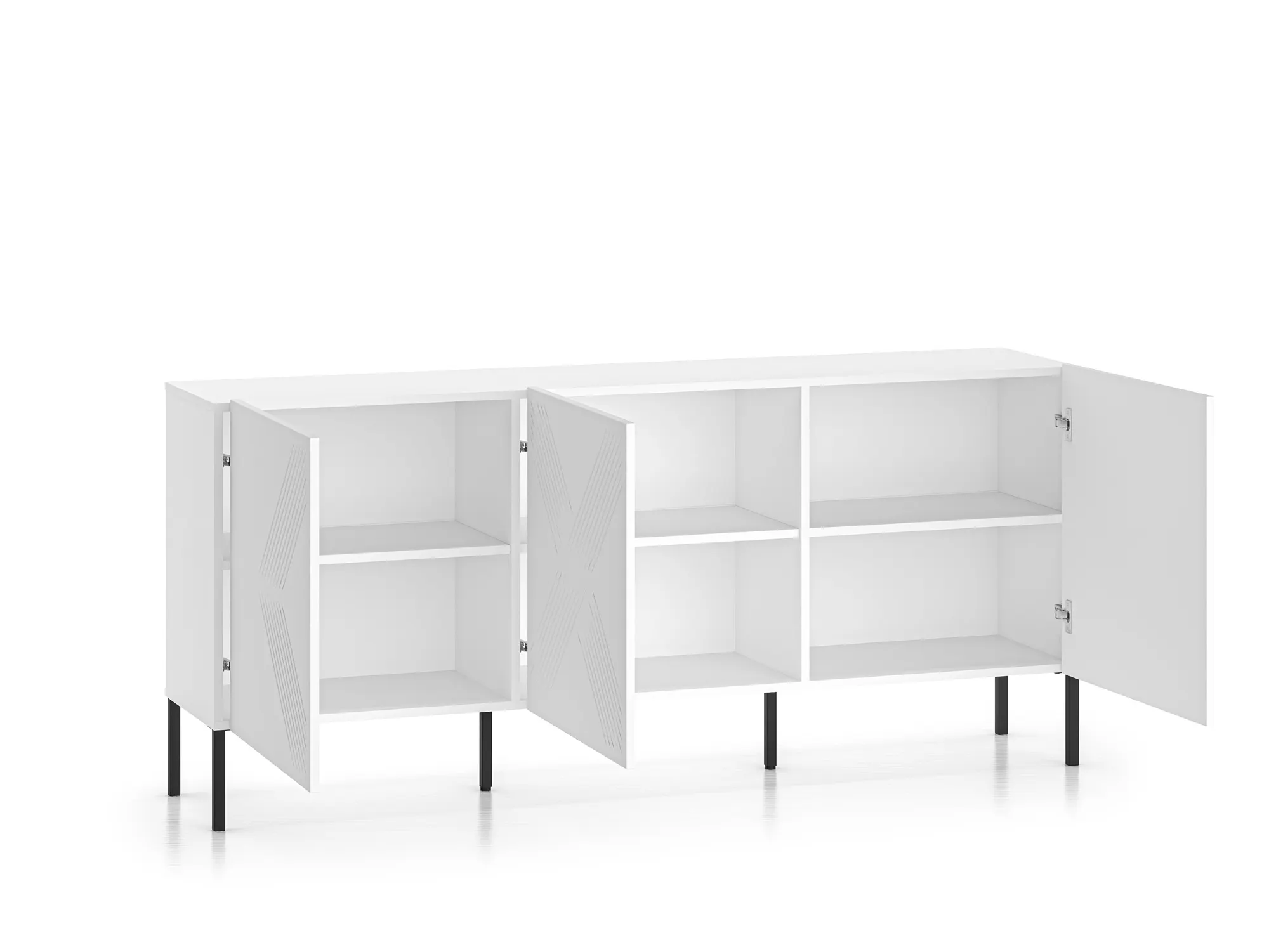 Komoda 3-drzwiowa CLEARING 02 biały alpejski, noga-czarny - 1CLEA02-001-02