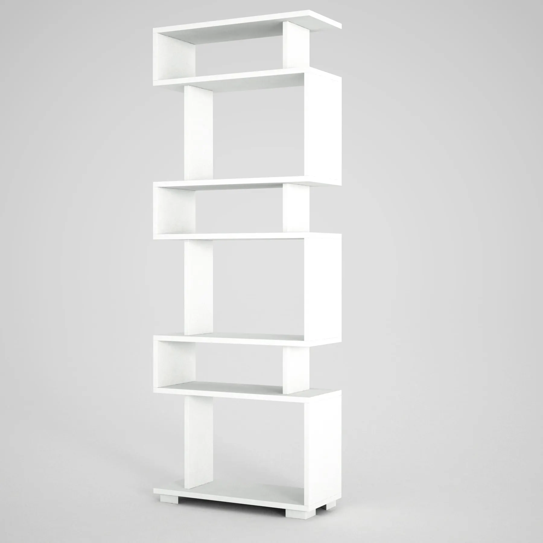 Regał niski otwarty BLOK 60x163 cm biały orzech - ASI_745DCD3606