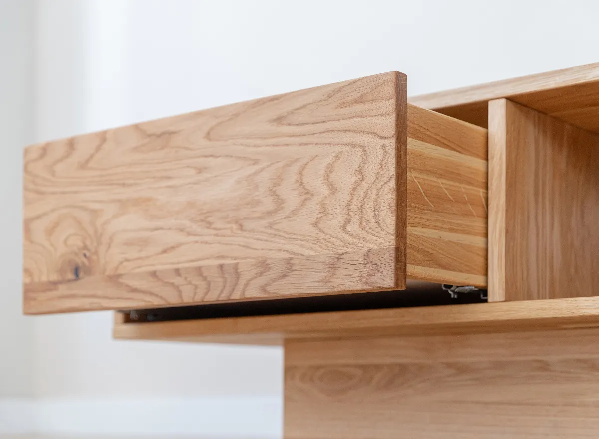 Stolik kawowy dębowy COLLODI z szufladą i półką - dąb olejowany 70x110 - ZICOL12