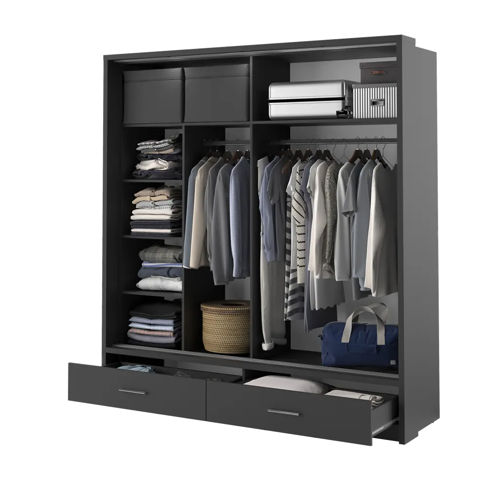 Szafa 2-drzwiowa LED ARTI AR-05P 200cm czarna - AR5CP