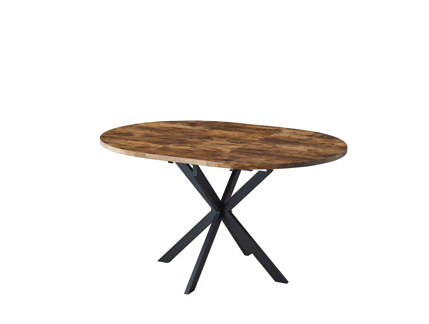 Stół okrągły rozkładany GASTON Fi 100 (135) orzech vintage stelaż czarny mat - GASTONOVC100