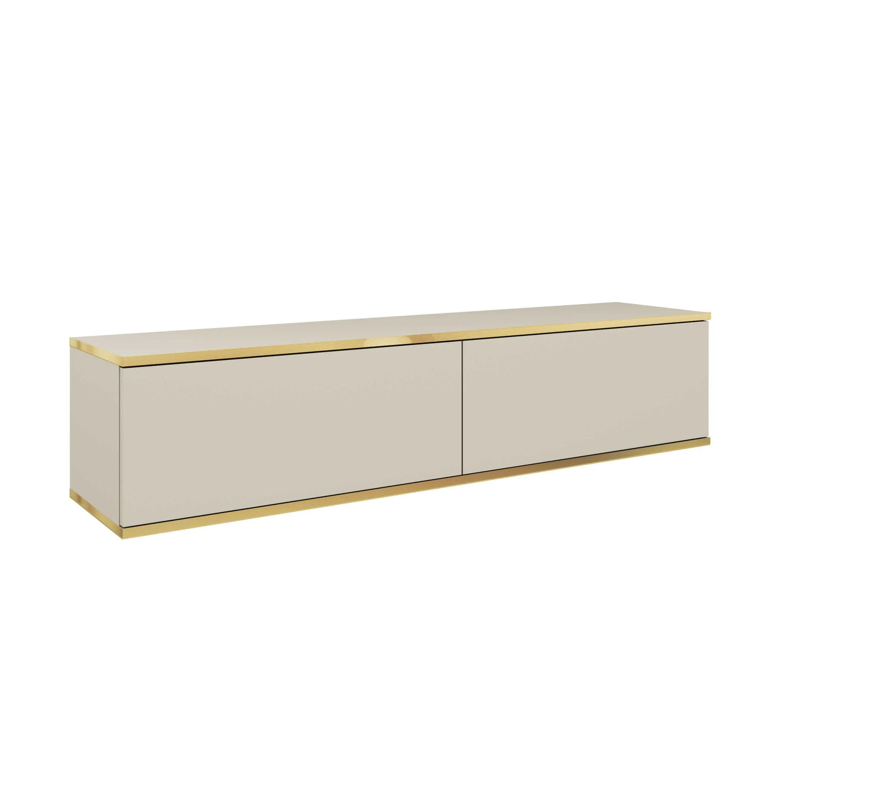 Szafka RTV wisząca ORO 135 cm beżowo-złota