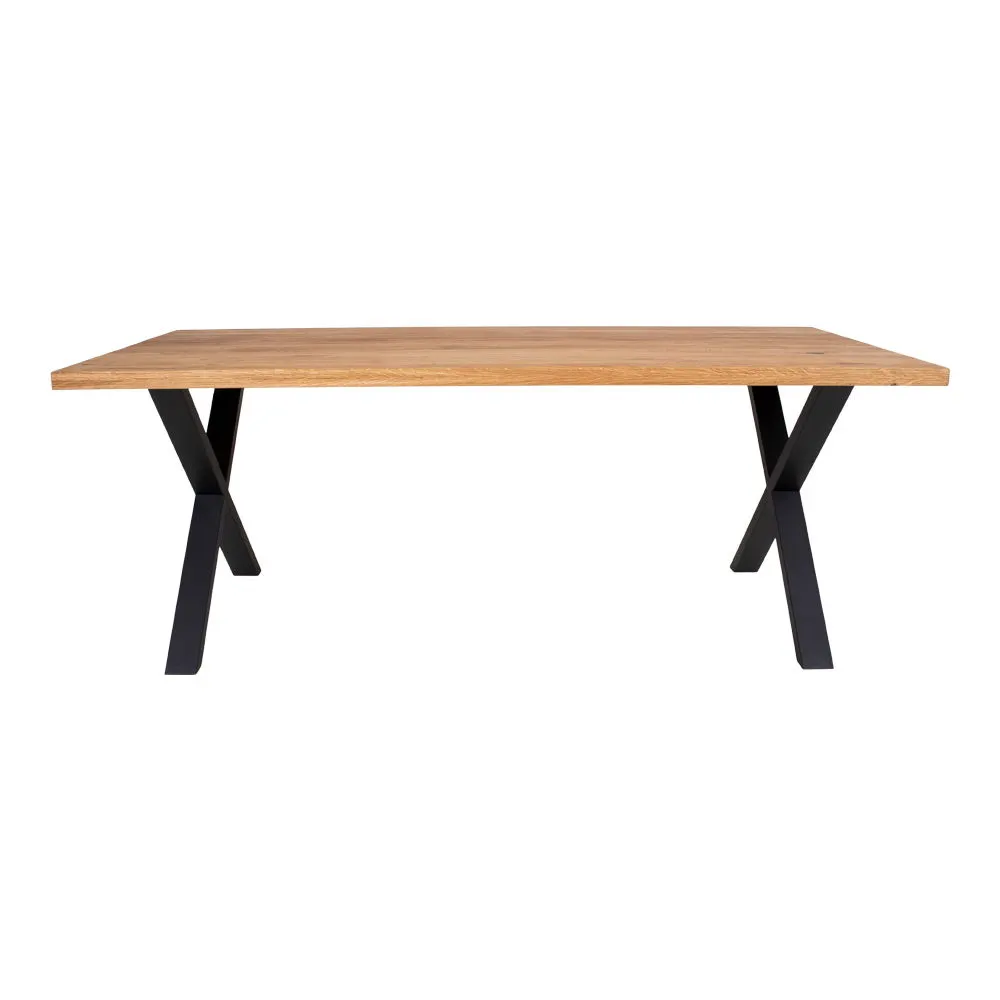 Stół do jadalni MONTPELLIER 95x200 dąb olejowany, czarny - 2201291