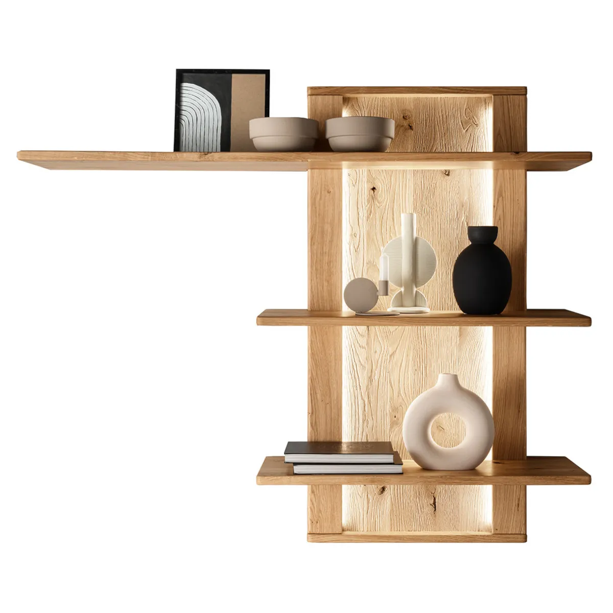 Półka dębowa wisząca PRESENT 120x104 z oświetleniem led Półka dębowa wisząca PRESENT 120x104 z oświetleniem led