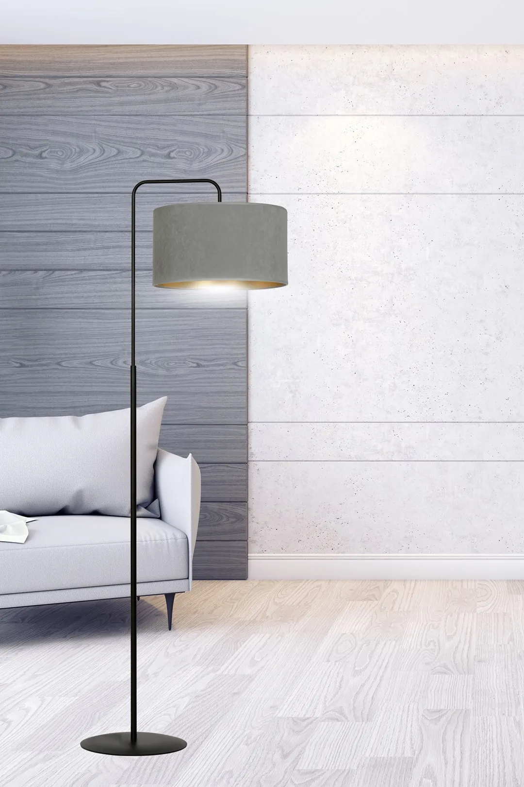 Lampa stojąca HILDE LP1 czarny szary — zdjęcie 8