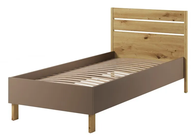 Łóżko ze stelażem Lenny LY-10 90x200 dąb artisan/beż Łóżko ze stelażem Lenny LY-10 90x200 dąb artisan/beż