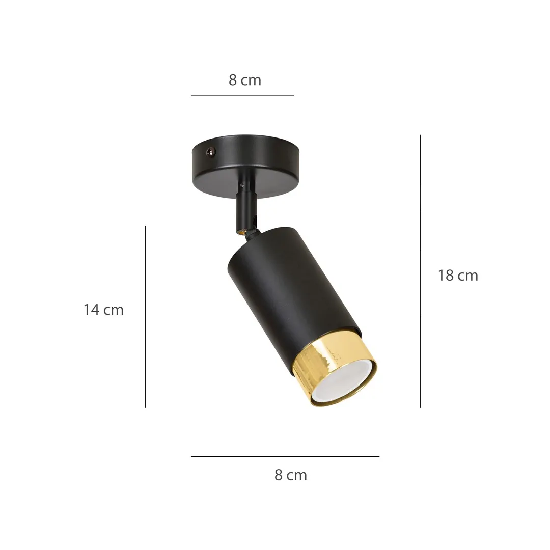 Lampa sufitowa HIRO 1 czarny złoty — zdjęcie 8