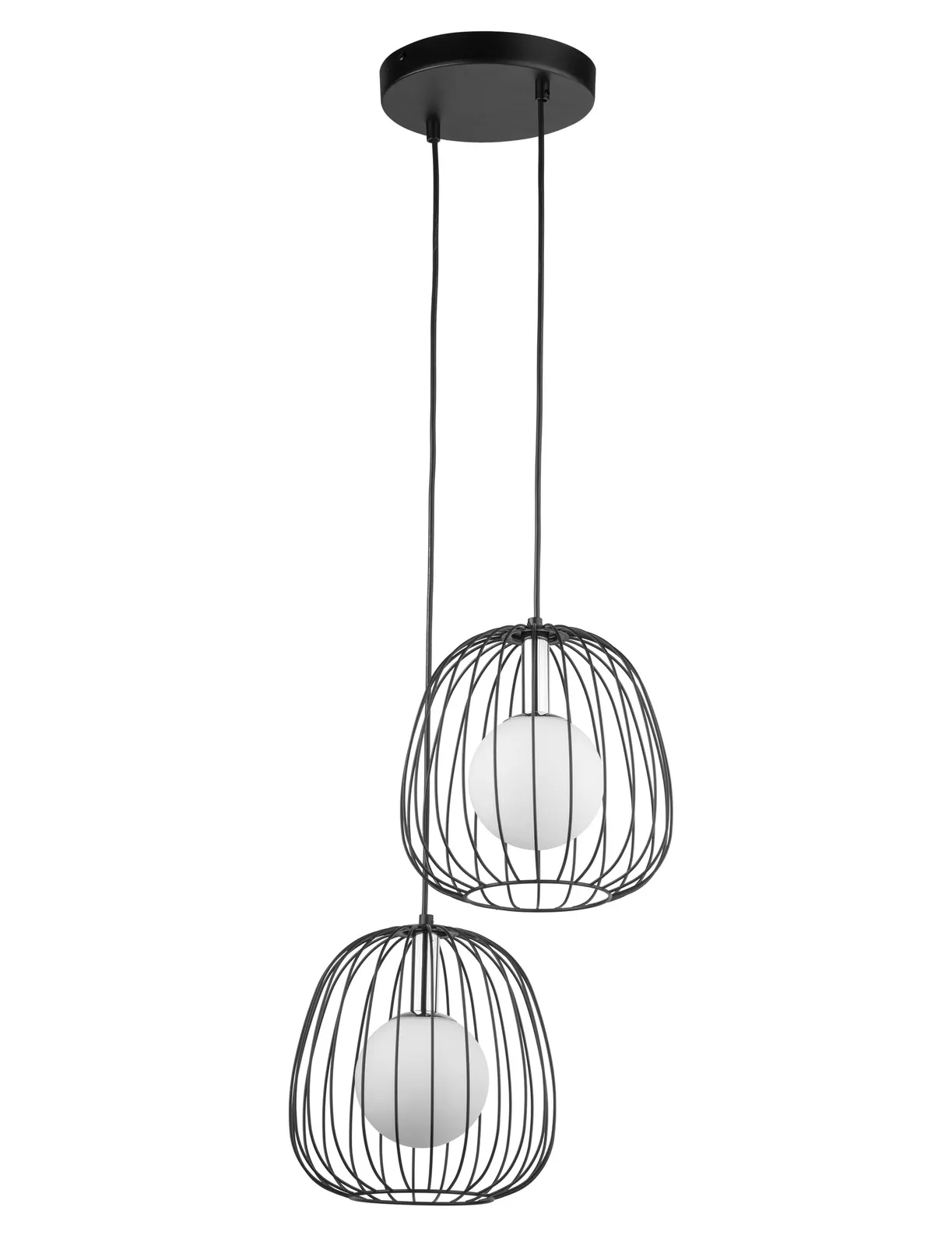 Lampa wisząca BELL 2 czarno-srebrna