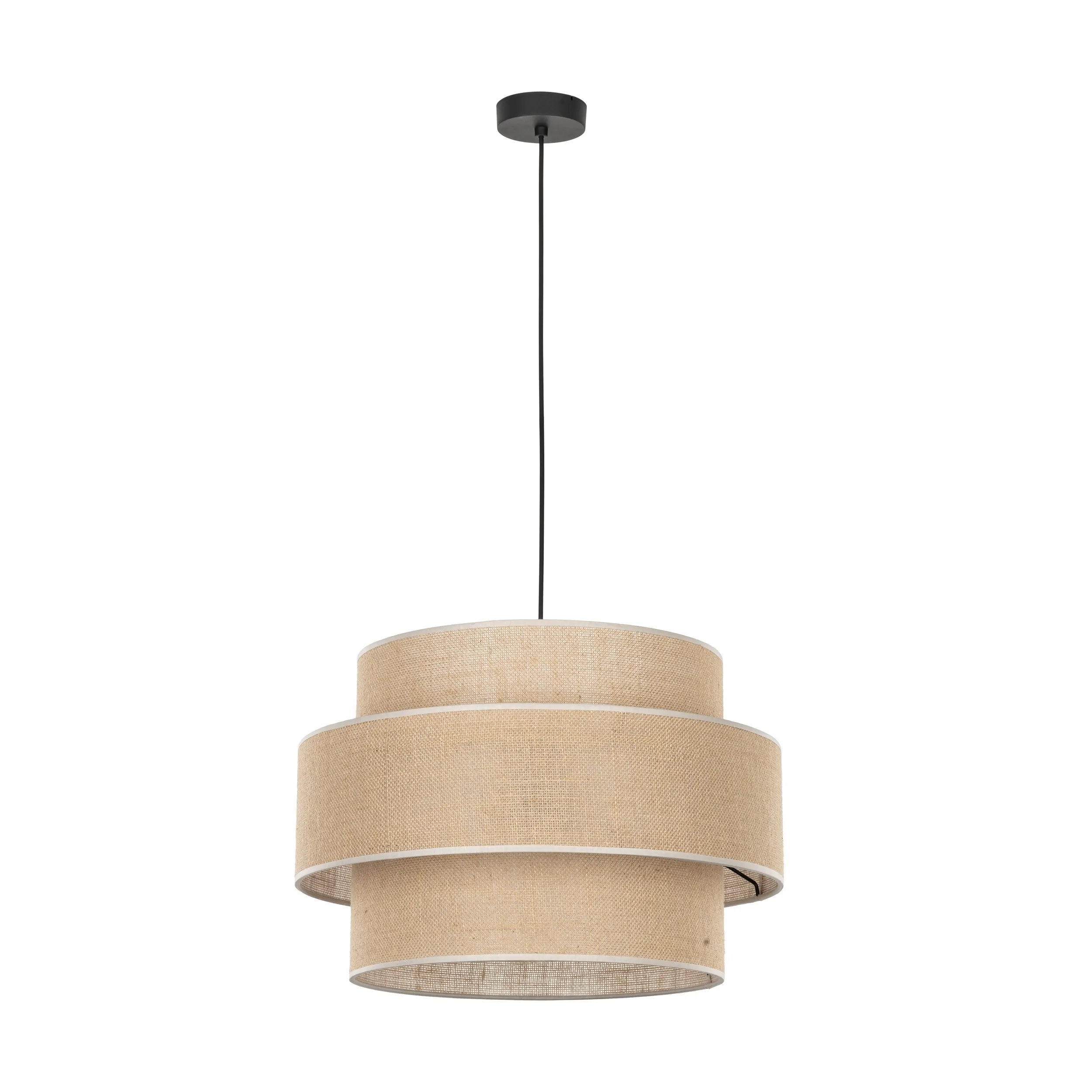 Lampa wisząca CALISTO JUTA czarny z brązowym kloszem 160x50cm