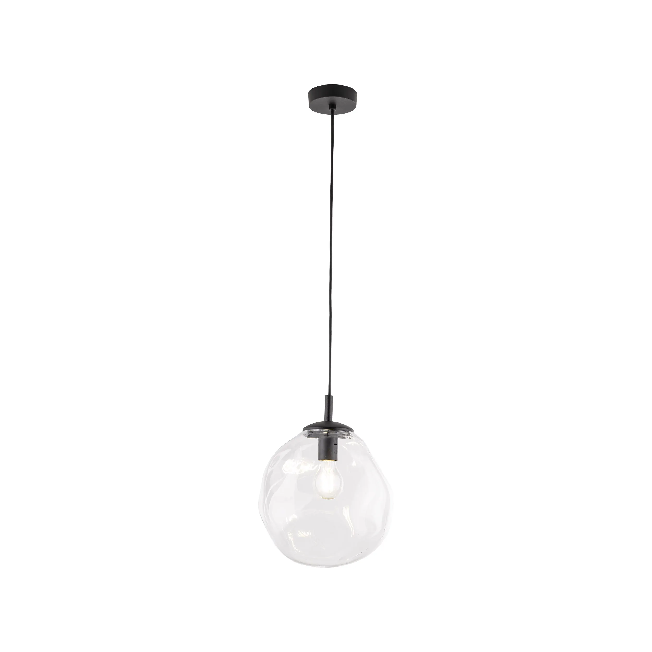 Lampa wisząca SOL MINI czarna z transparentnym szklanym kloszem 175x25cm - TK_10082