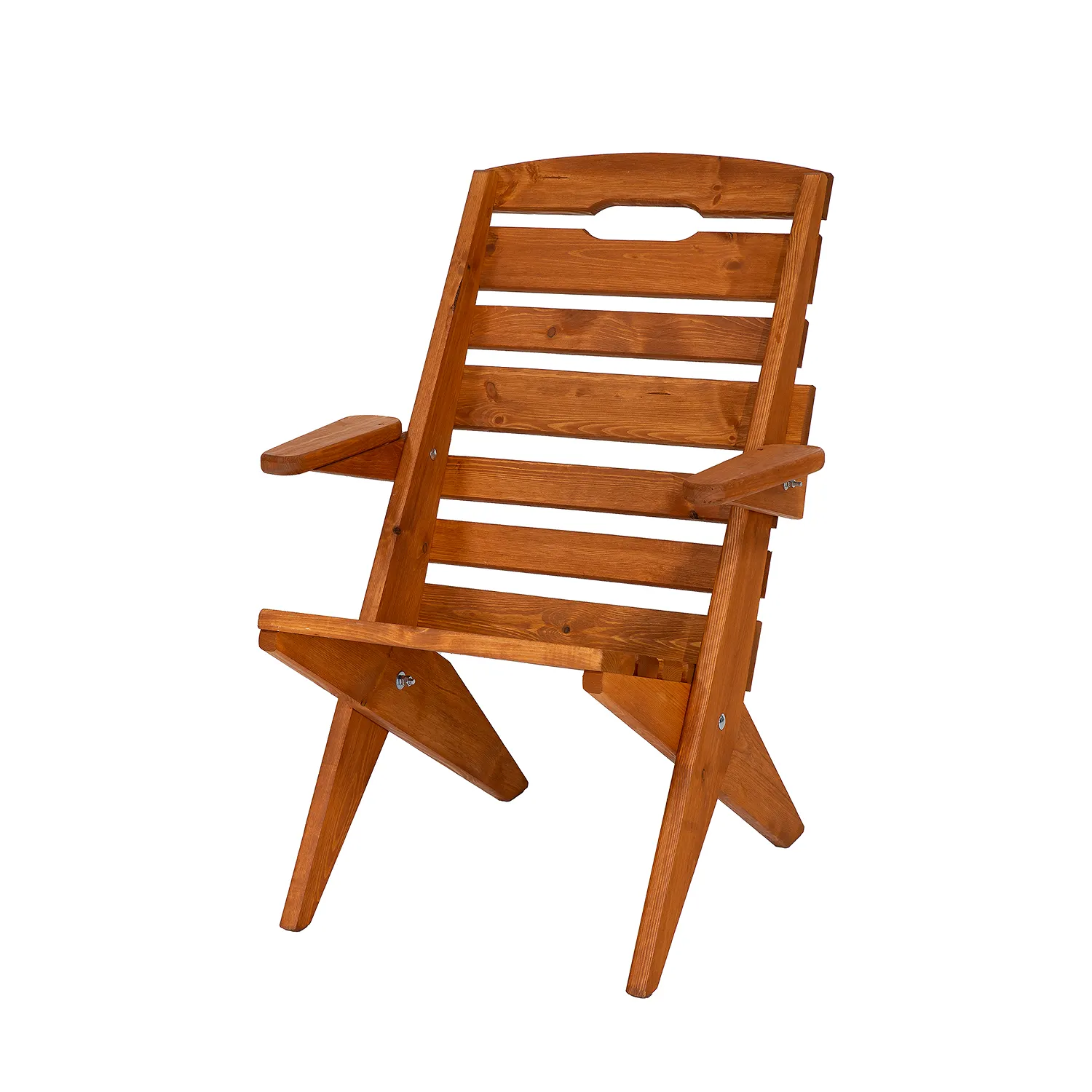 Krzesło ogrodowe drewniane z podłokietnikami TOM świerk kolor dąb - DR_MO108_KRZESLO
