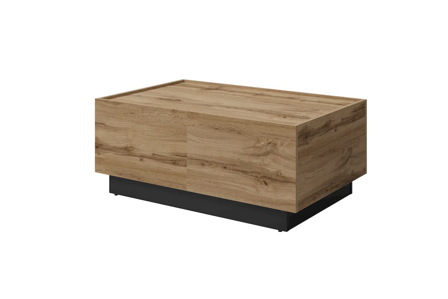 Stolik kawowy rozsuwany EKO 96 ze schowkiem dab wotan czarny