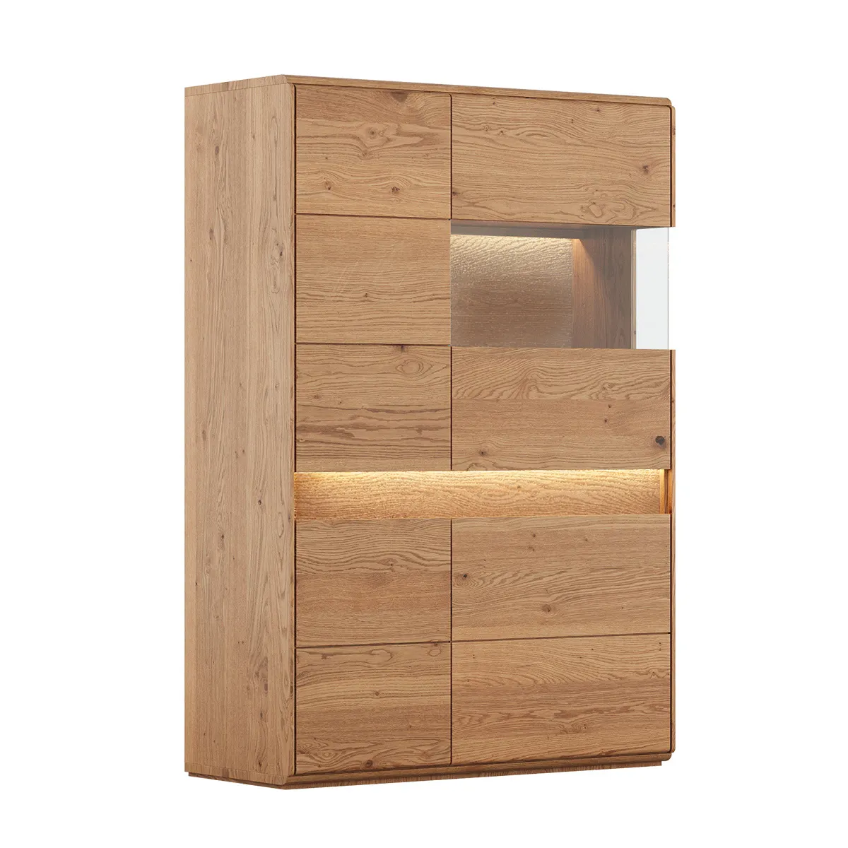 Witryna drewniana szklana DIVISIONE z oświetleniem prawa dąb olejowany Witryna drewniana szklana DIVISIONE z oświetleniem prawa dąb olejowany